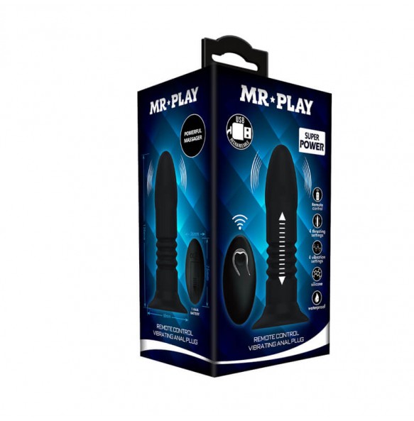 MR PLAY - Thrusting Vibrating Anal Plug (Wireless Remote - Chargeable)
